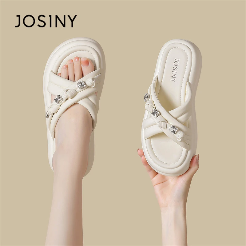 卓诗尼今年流行的凉拖鞋女2025新款夏季外穿厚底不累脚松糕一字拖