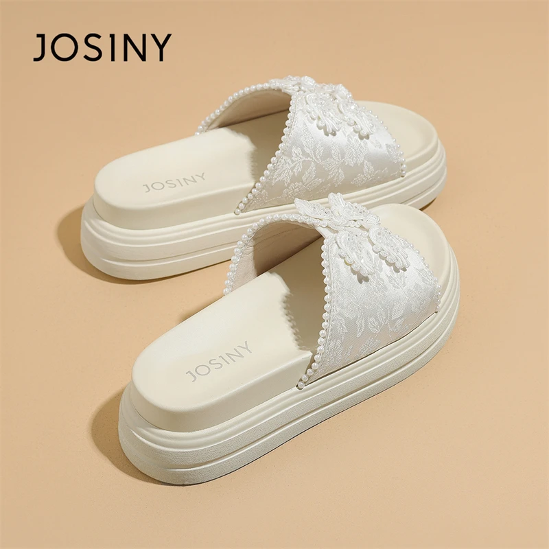 卓诗尼新中式国风拖鞋女款2025新款夏季厚底增高女鞋踩屎感凉拖鞋