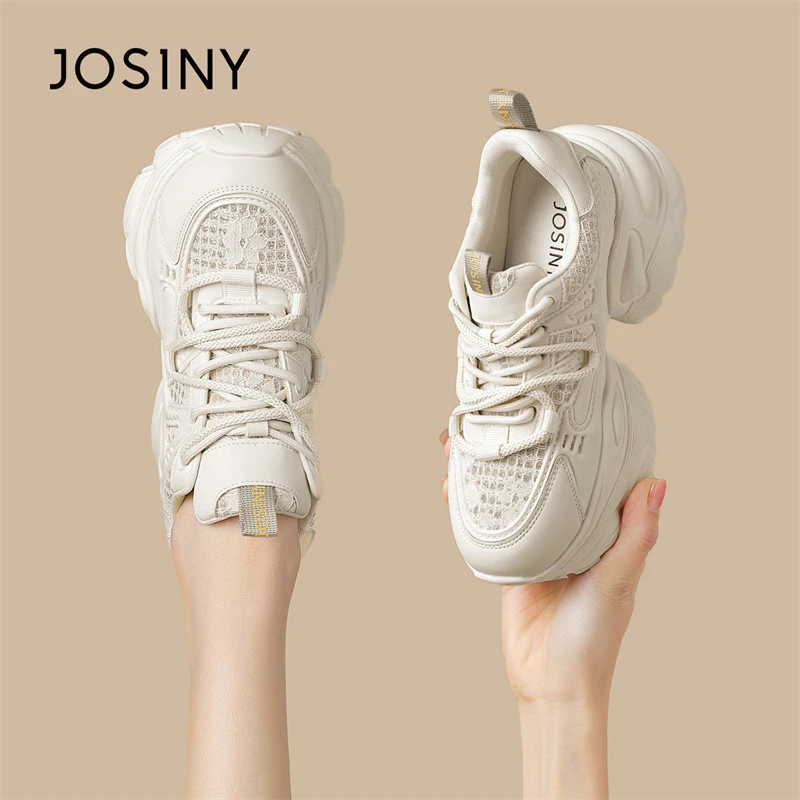 卓诗尼老爹鞋女款2025春季新款厚底显脚小单鞋白色休闲增高运动鞋