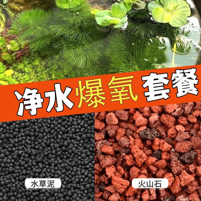 古法养鱼专用免洗火山石水草泥不浑水鱼缸底砂造景石陶粒砂水培沙