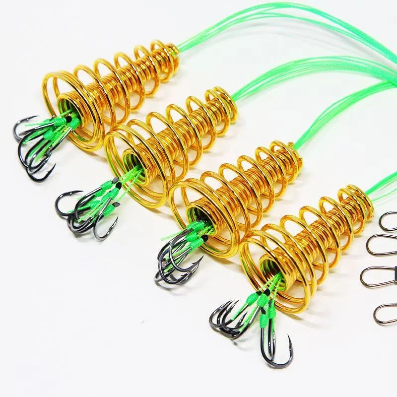 新款防挂底爆炸钩伊势尼鱼钩套装弹簧炸弹钩抛竿海竿钓组钓鱼盒钩