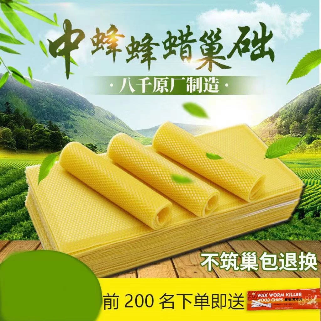 鑫瑞征中蜂巢础八千制造蜂蜡巢脾蜜蜂深房巢础片中蜂巢基养蜂工具