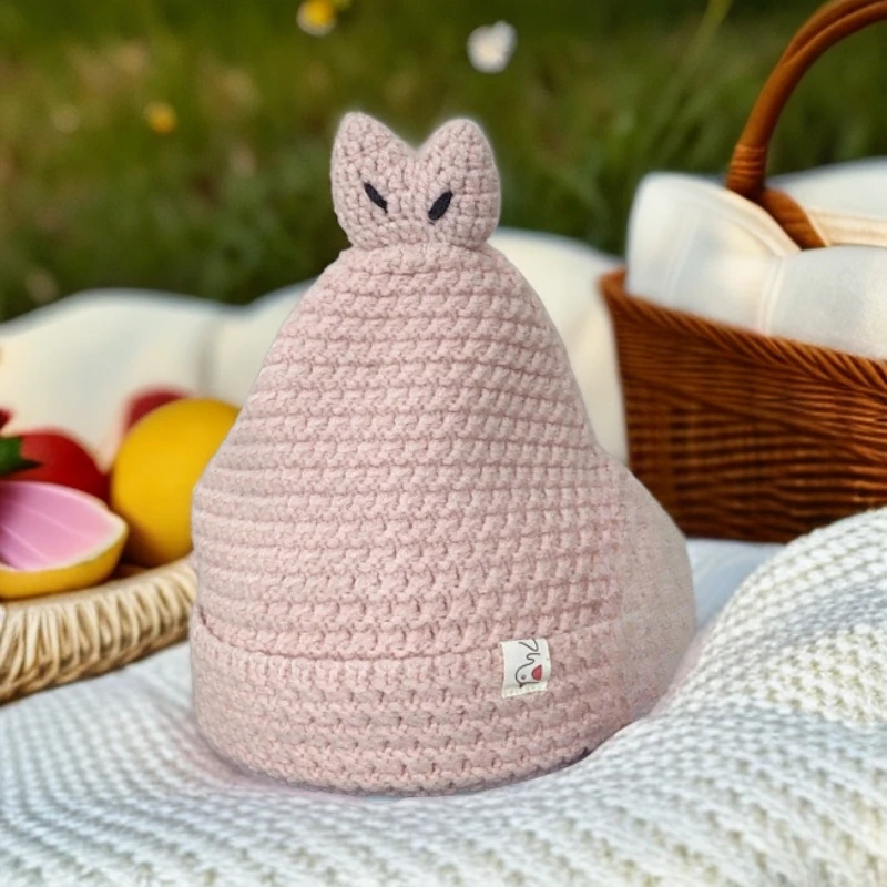 1-2岁秋冬季宝宝保暖针织加绒卡通婴幼儿帽子女宝男童儿童帽护耳