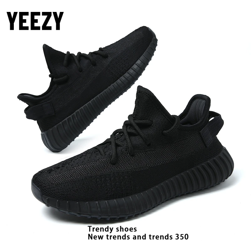 Yeezy椰子鞋「黑武士」夏季透气网面潮流情侣百搭休闲鞋