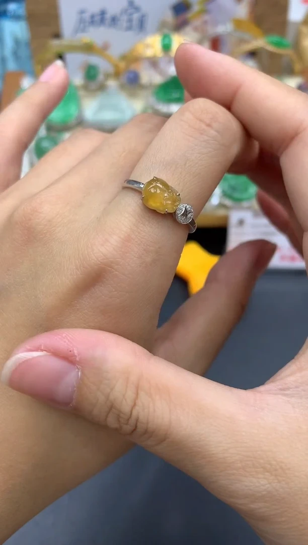 【闪购商品】翡翠戒指18K金镶嵌480-中国好珍宝