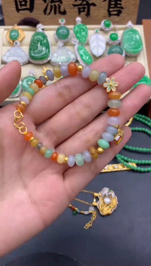 【闪购商品】翡翠手串足金镶嵌336-中国好珍宝