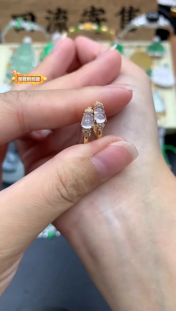 【闪购商品】翡翠耳饰18K金镶嵌340-中国好珍宝