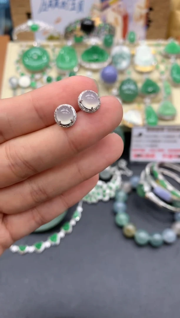 【闪购商品】翡翠耳饰18K金镶嵌307-中国好珍宝