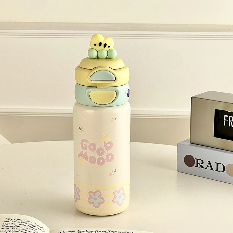 可爱保温杯腊肠狗便携吸管直饮两用高颜值女生双饮2024新款水杯子