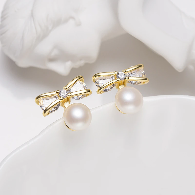 铜合金耳饰 蝴蝶结耳饰V201-D415