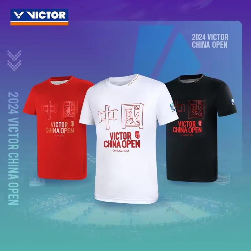 VICTOR/威克多胜利2024中国公开赛纪念羽毛球服文化衫速干针织T恤