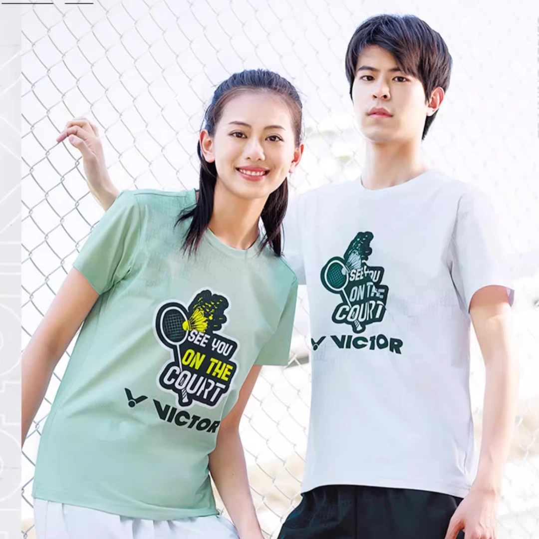 2024VICTOR胜利羽毛球服男女款短袖透气速干T恤T45016运动服比赛