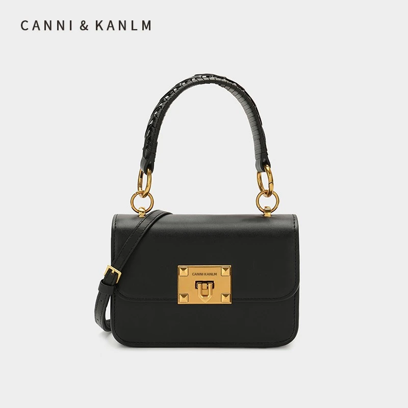 CANNI&KANLM2025新款手提小方包女国王编织高级感小众单肩斜挎包