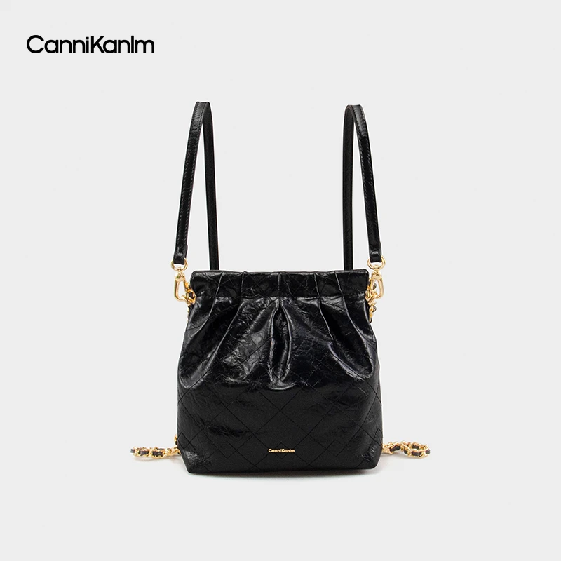 CanniKanlm迷你流浪双肩背包女2025新款设计感小众单肩斜挎托特包