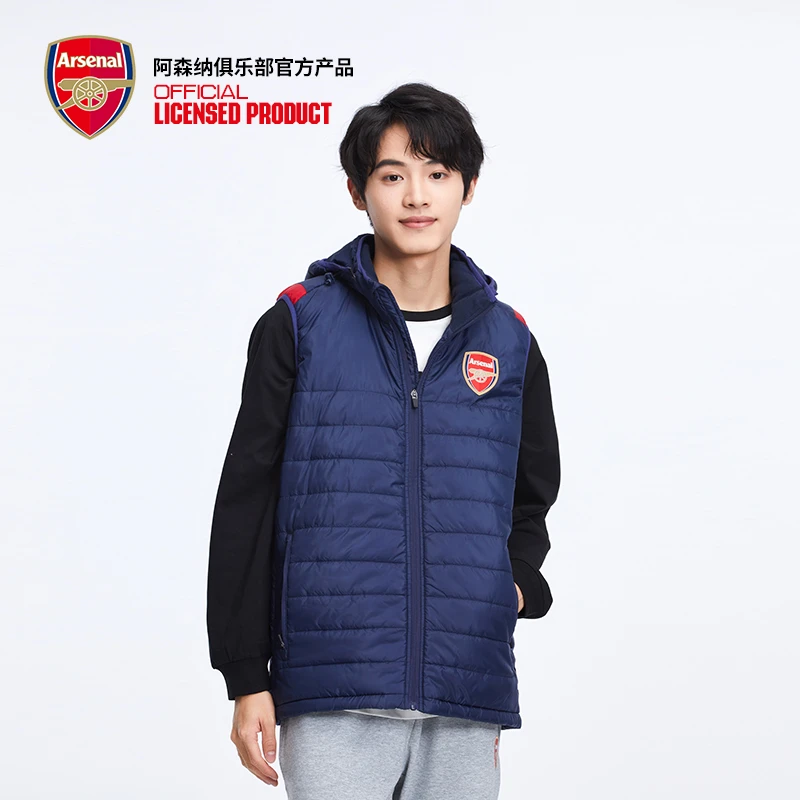 arsenal阿森纳官方正品藏青保暖棉马甲背心