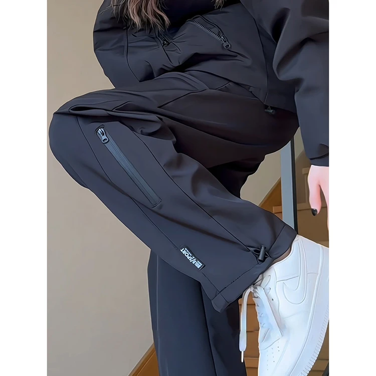 春秋季新款三防水机能风冲锋裤男女同款潮流高街工装裤裤子美式