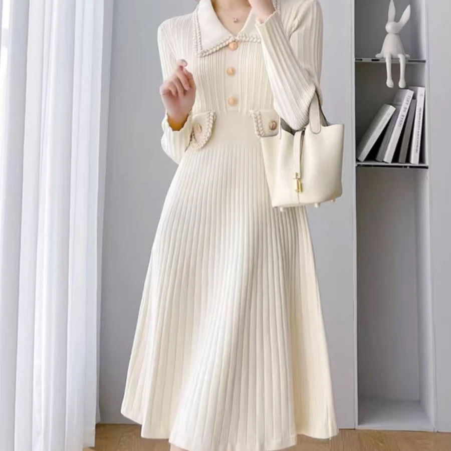 451-500针织气质连衣裙