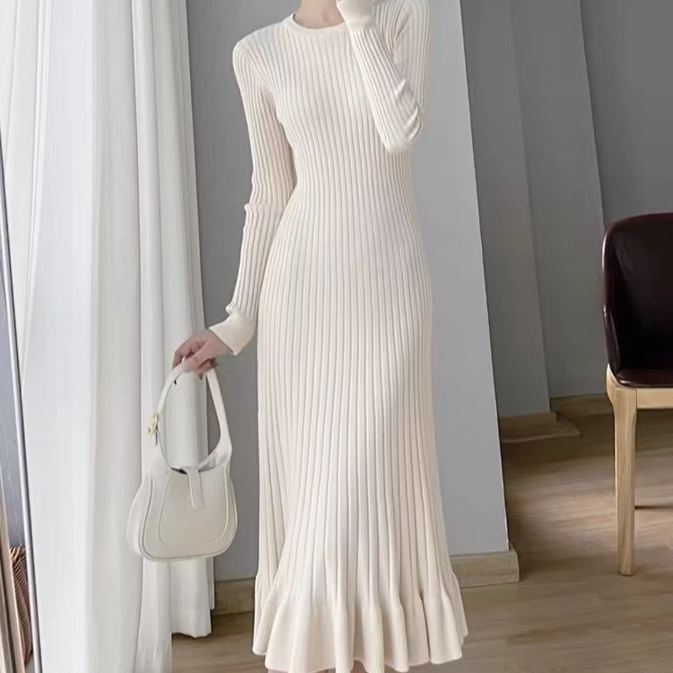 1-50秋冬款时尚针织显瘦冬季连衣裙