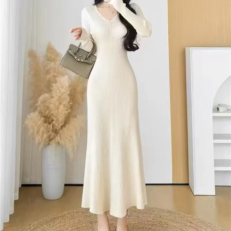 1001-1050秋冬新款打底时尚针织连衣裙冬季