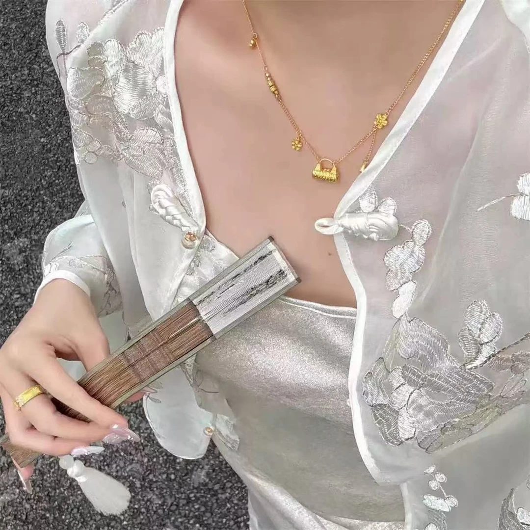 足金999花丝锁包套链