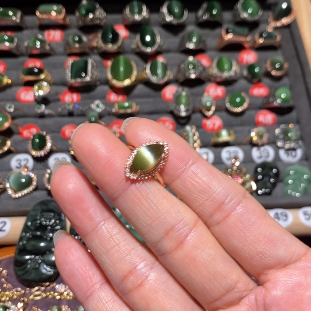 【闪购商品】和田玉戒指银S925镶嵌