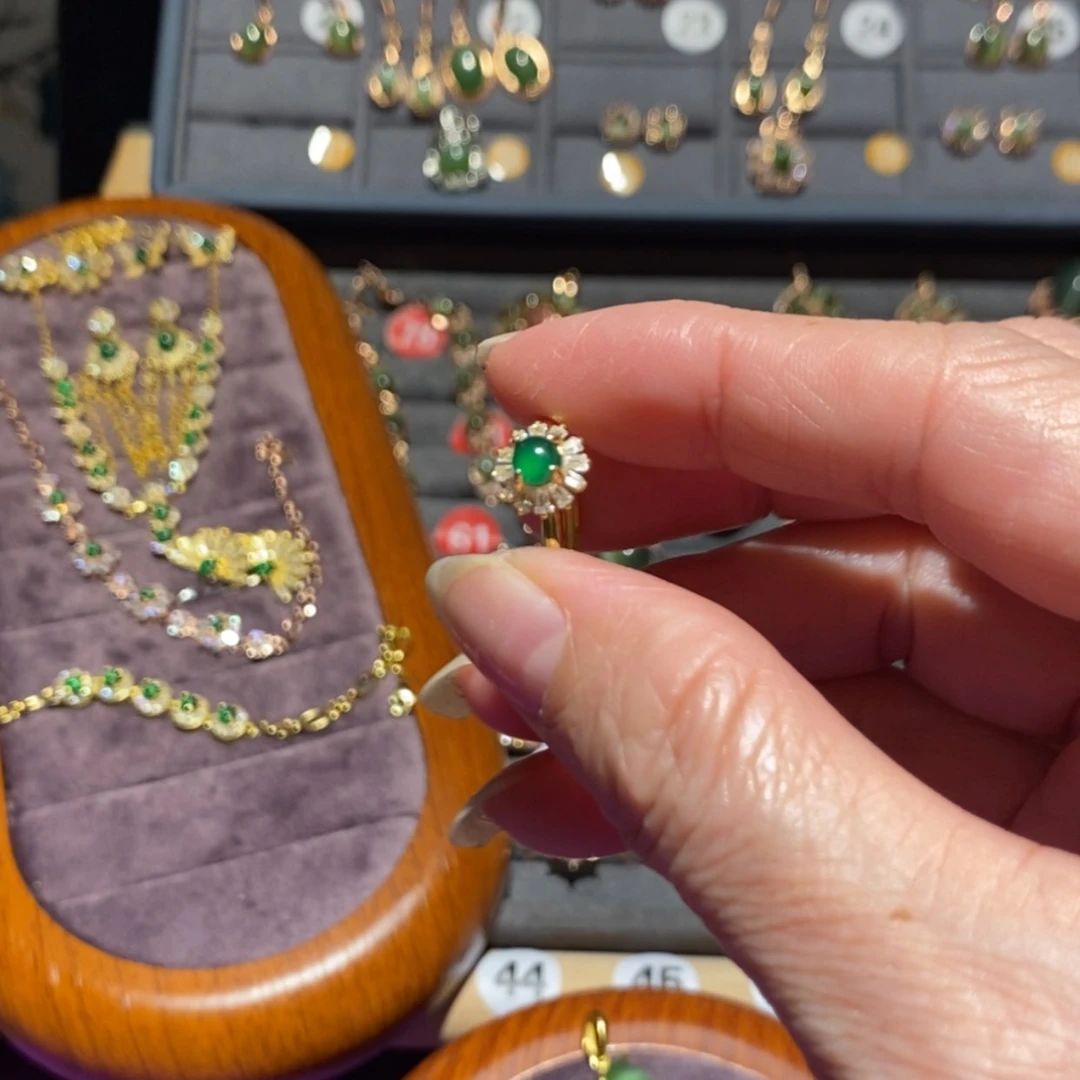 【闪购商品】翡翠戒指银S925镶嵌冷*