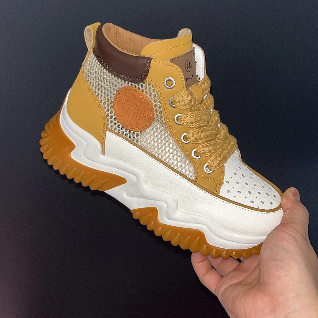 （商）镂空透气凉鞋女2024夏季新款时尚厚底休闲一字扣带轻便老爹鞋