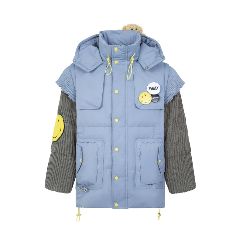 时尚笑脸别针羽绒服DLDE0026