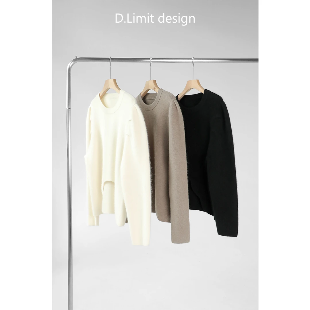 【D.Limit design】设计款U型下摆圆领针织衫DJ
