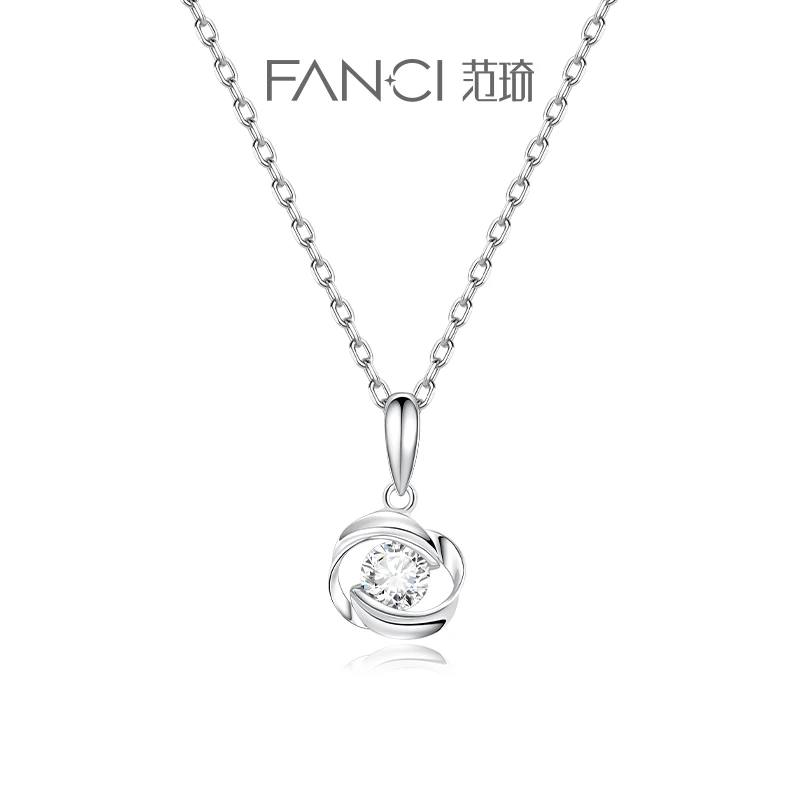FANCI/范琦 坠链均925银合成锆石 一见钟情项链 简约项链女款
