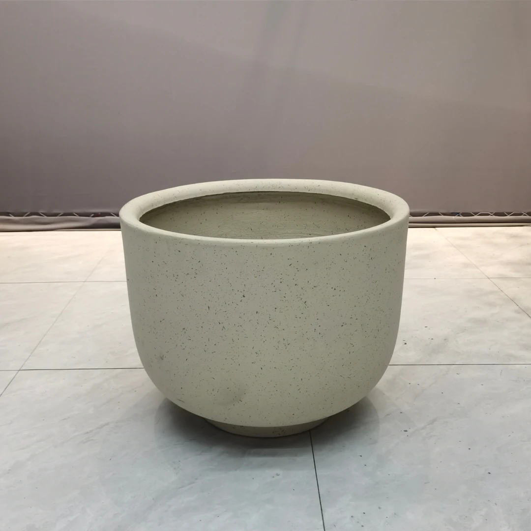 高端轻奢北欧风镁泥盆客厅落地简约百搭大气几何菱形圆形大号花盆