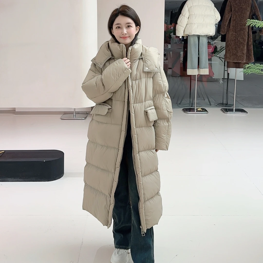 【高领连帽鹅绒服】小允姐姐2024新款时尚百搭毛领鹅绒服