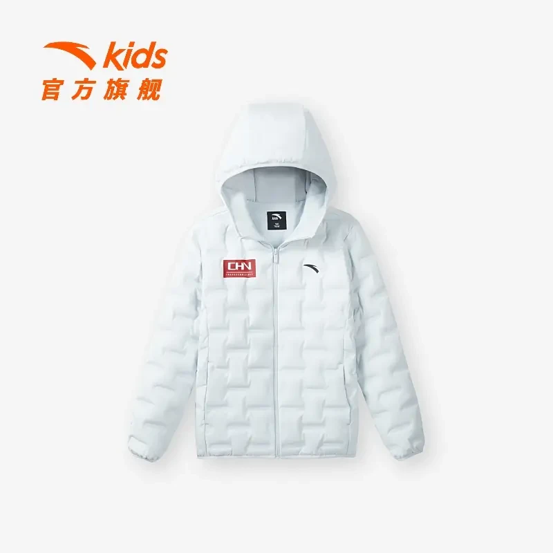 【冬款羽绒服】安踏儿童轻薄羽绒服马甲连帽保暖防风外套A372346916