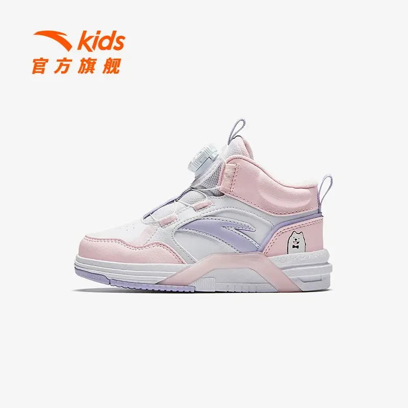 安踏儿童2024秋冬新款女小童高帮休闲板鞋潮流时尚板鞋322449933