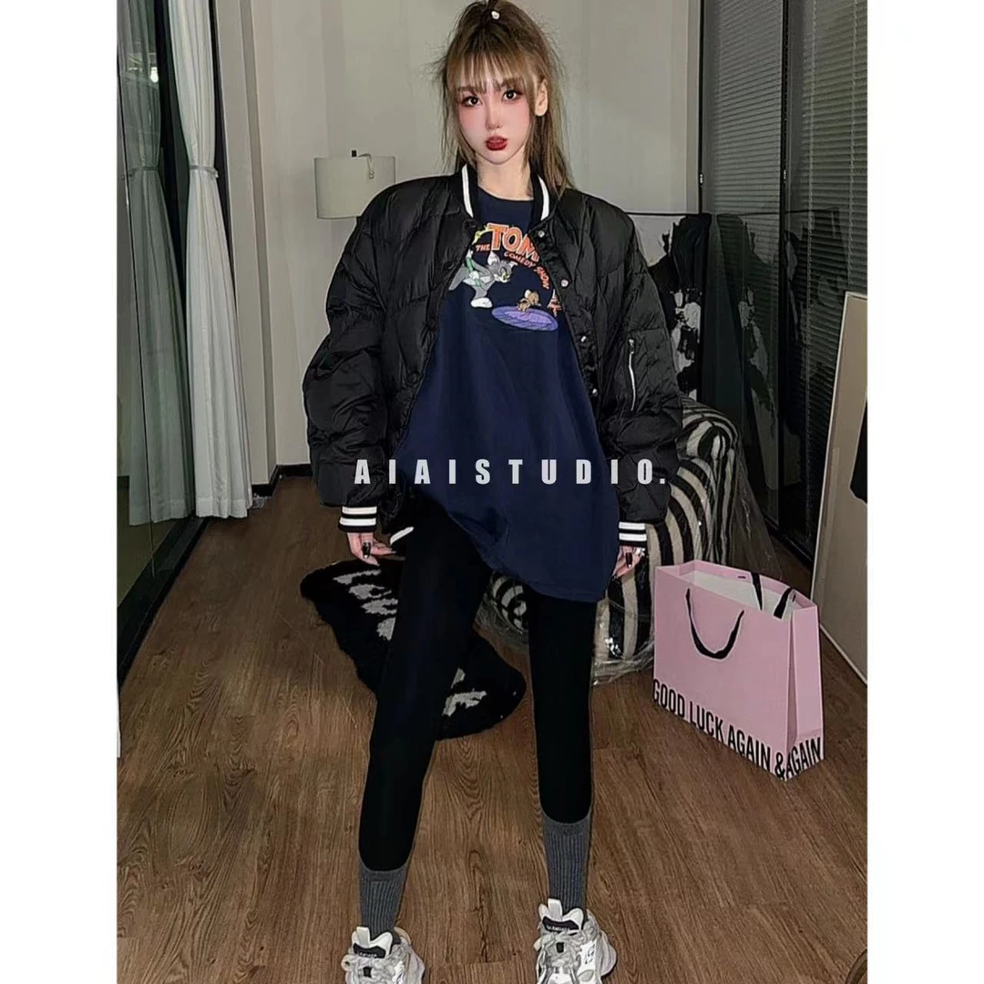 清仓不退换AIAI【穿衣自由】百搭中长款羽绒服棒球外套显瘦冬季新款