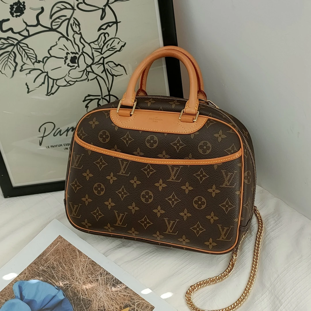 95新  Azul中古-LV 棕色老花小号珍妮手提包24604
