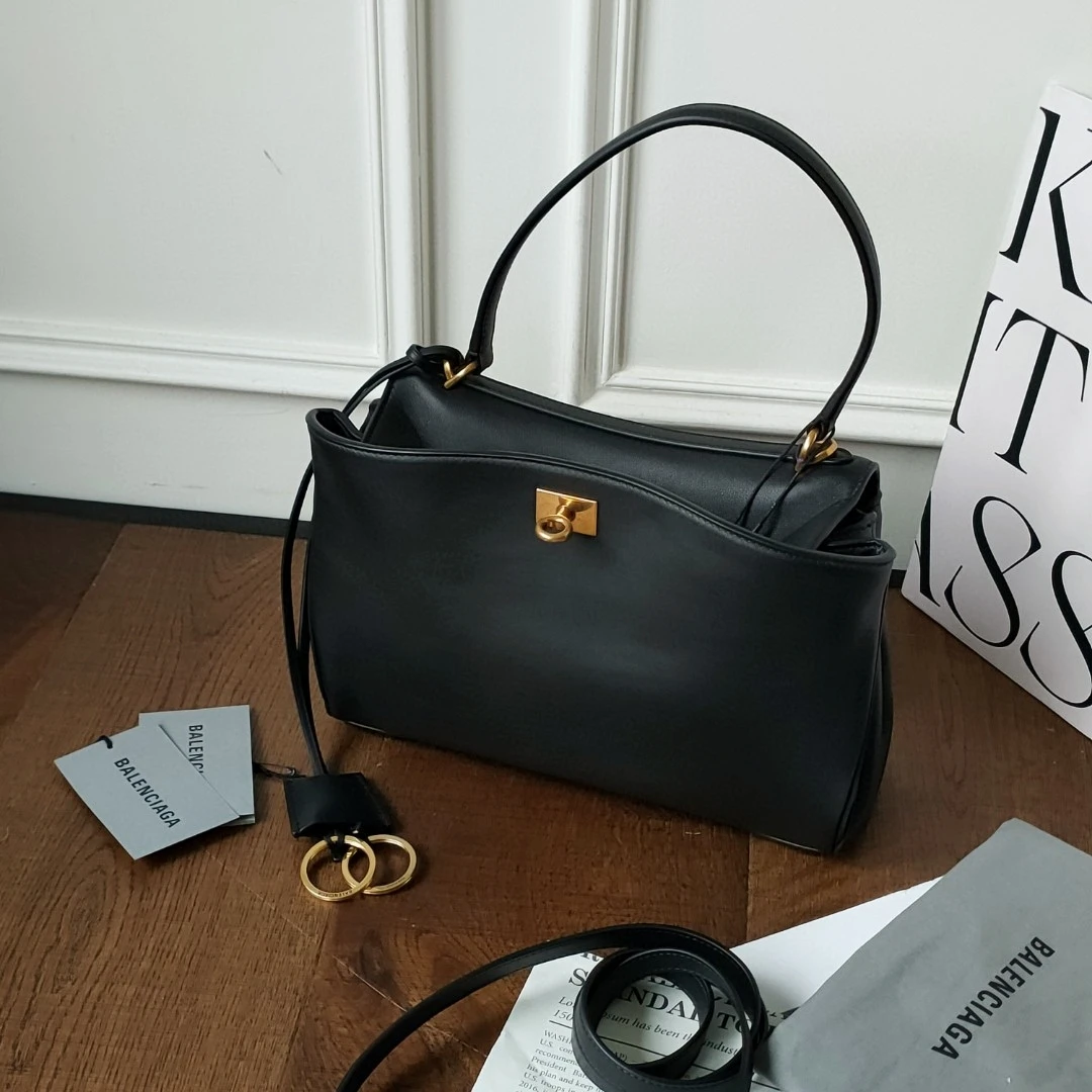 99新 Balenciaga/巴黎世家 Azul- 黑金Rodeo小号手提斜挎包 35161