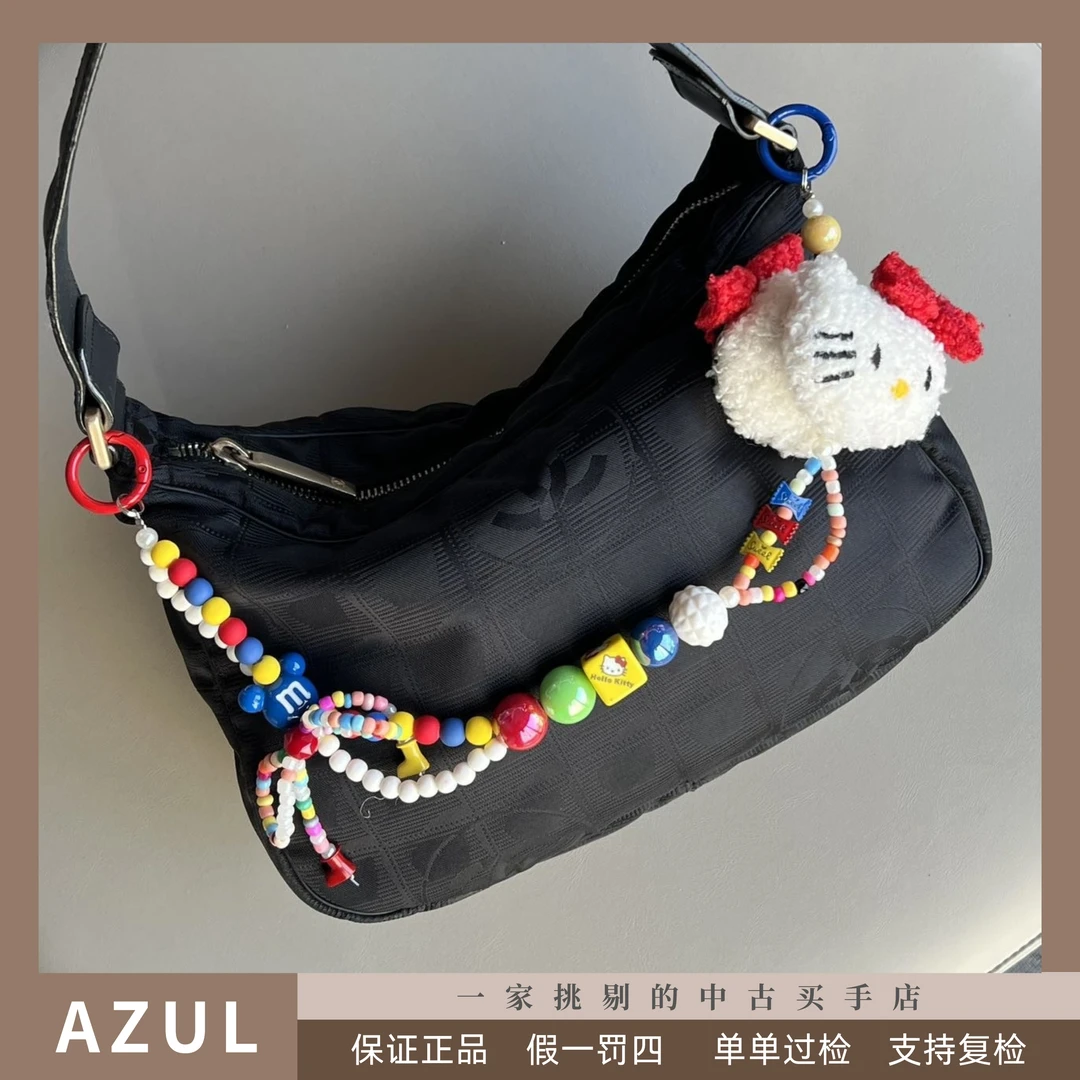 95新 Chanel/香奈儿 Azul-  黑金帆布冰格手提腋下包 32941 百搭