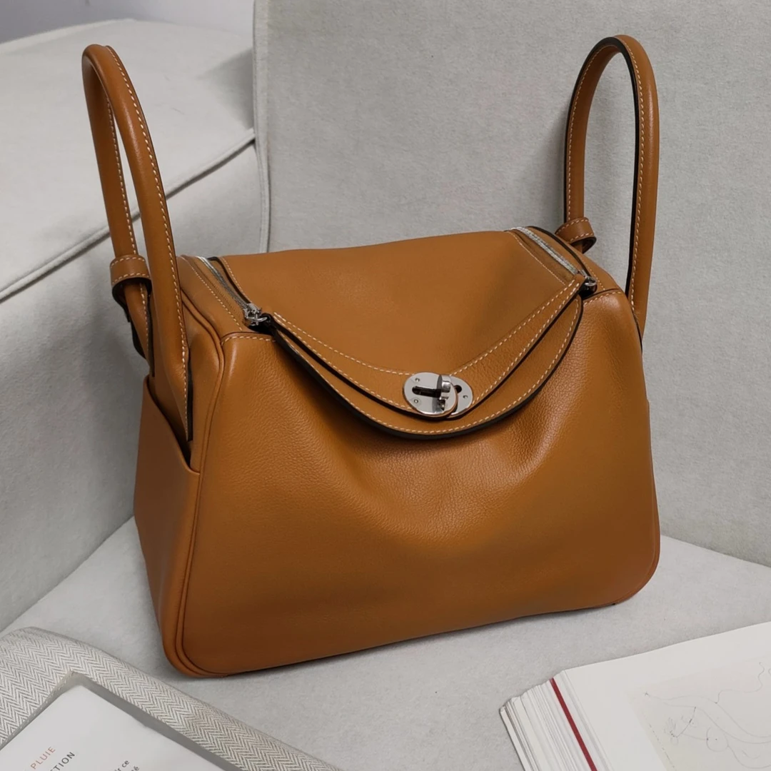 95新  Azul中古-Hermes拆单1H太妃色银扣EC皮 Lindy26手提包22883