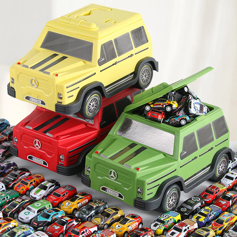 儿童合金回力小汽车玩具车男孩惯性手提赛车模型礼盒套装生日礼物