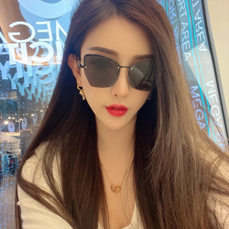 墨镜女夏潮大框太阳镜防紫外线强光眼镜开车高级感茶色眼睛9219