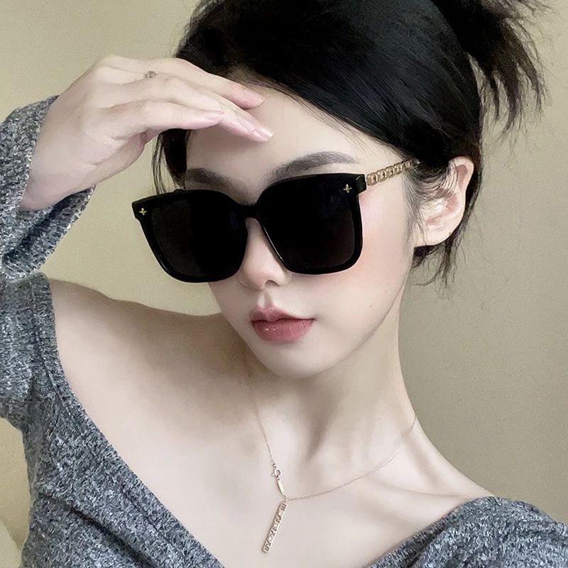 墨镜女夏防紫外线高级感太阳镜网红款ins风圆脸大脸墨镜女款