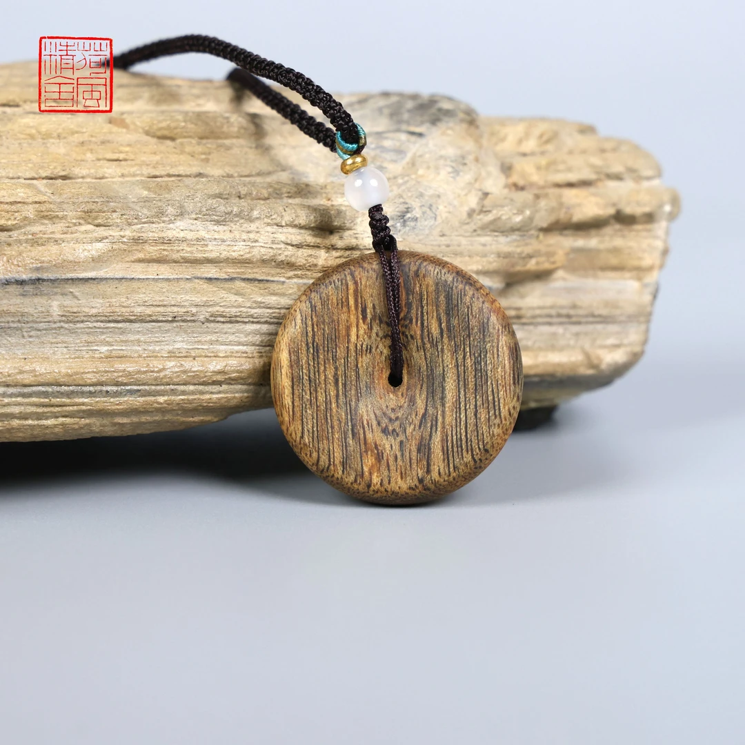 乌身圆叶平安扣沉香吊坠  保底3g（多样性发一条）-CX063