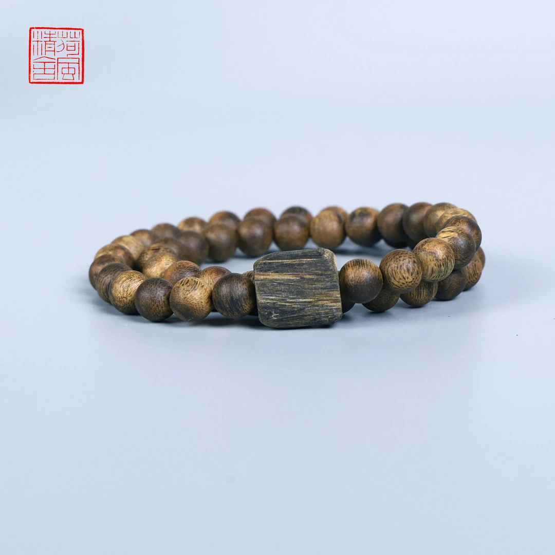 棋楠金沙叶九分沉0.9双圈手串 保底15克-多样性发货-CX099