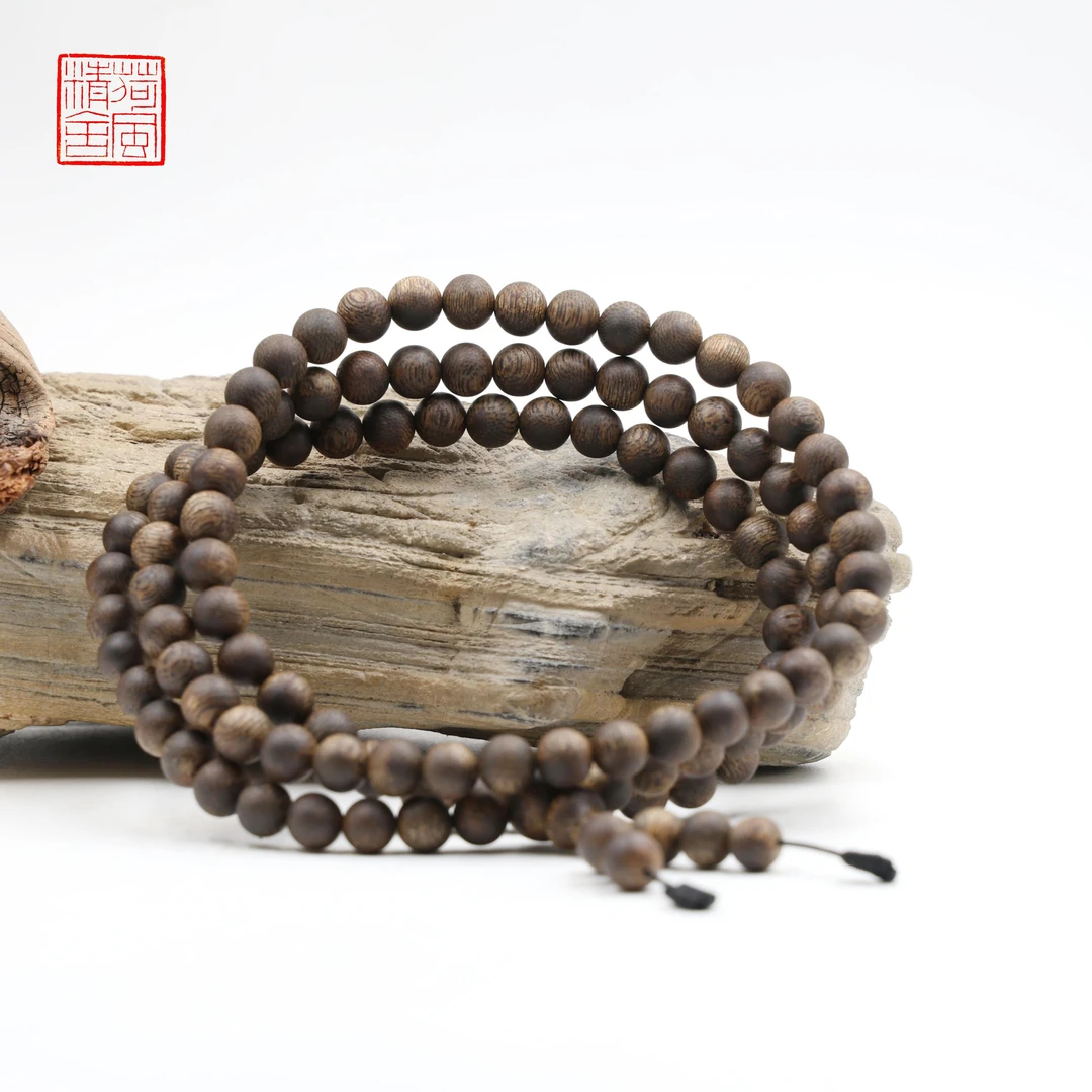 【高货沉水浮】莺歌绿棋楠0.7*108多圈沉香手串 约21克-CX165