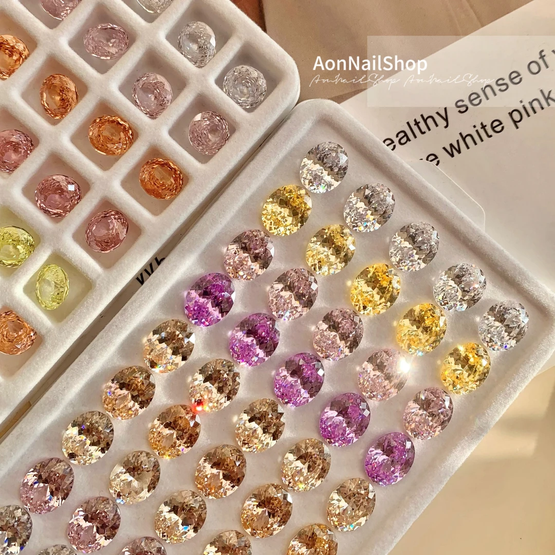 AONNAIL美甲饰品玫瑰切超亮切面千玺玫瑰椭圆玫瑰切