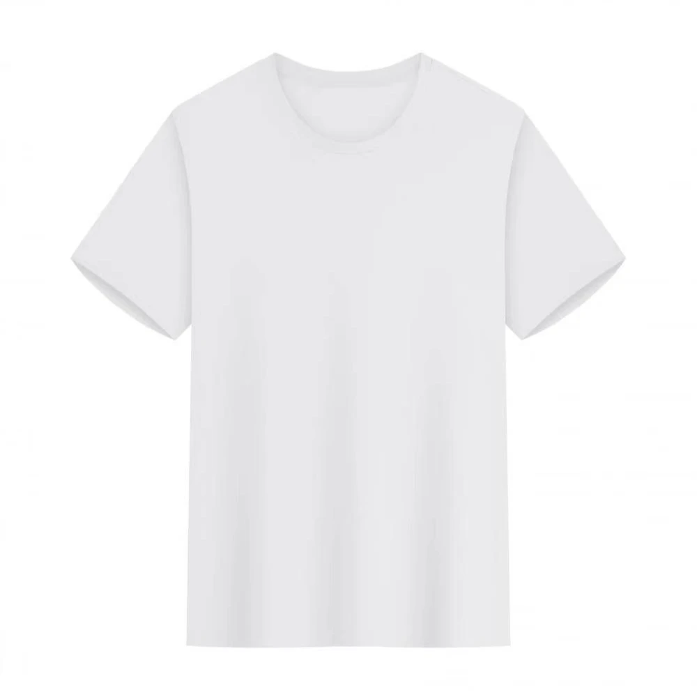 t恤上衣男士白色夏季半袖纯色圆领