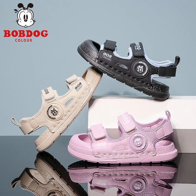 BOBDOG COLOUR/巴布豆卡乐运动休闲百搭宝宝夏季透气软底凉鞋童鞋