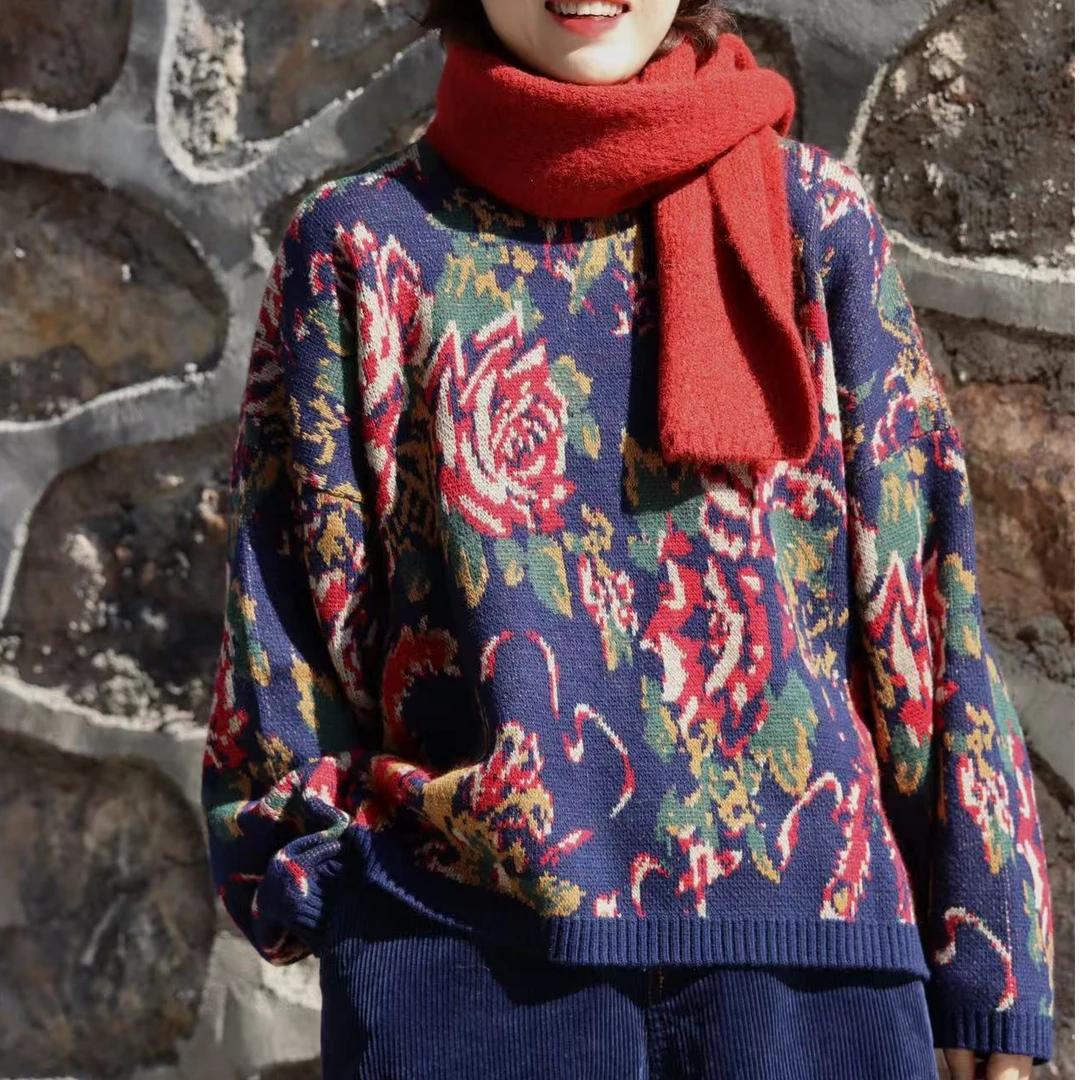 缺一色2024新款百搭针织复古保暖时尚围巾2411