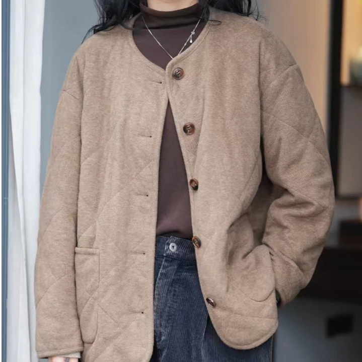 2024新款棉衣241020时尚休闲百搭宽松复古秋冬